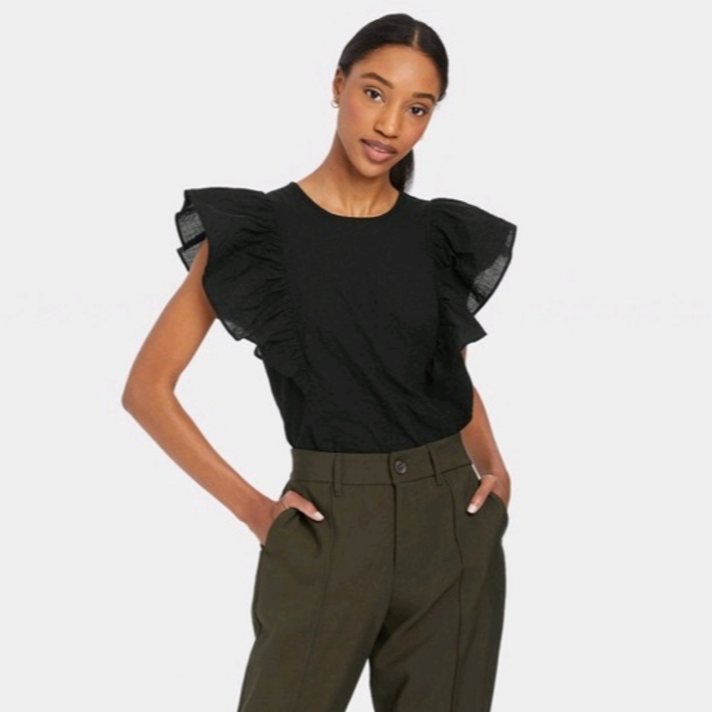 COPY - Women's Flutter Sleeve Tank Top - A New Day™Black Size XL New With Tags 6